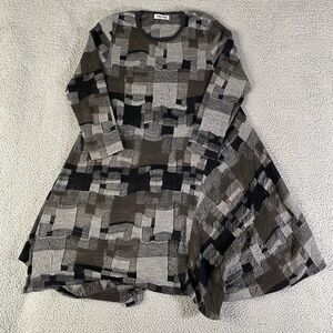 Fuga Fuga Dress Womens F Black Gray Knit Wool Blend Patchwork Goth Witchy Japan